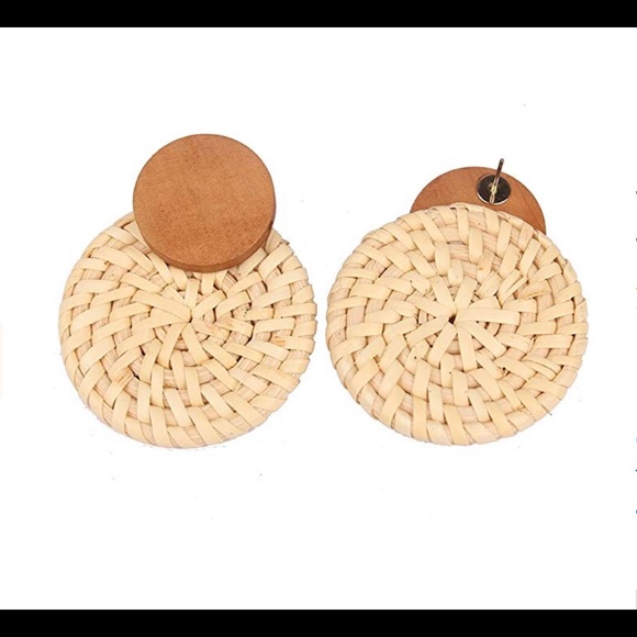 NWT Rattan button earrings - Picture 2 of 4